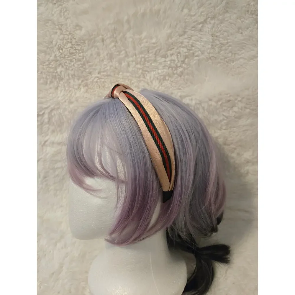 Y2K Black Knot Headband with Red and Green Stripe